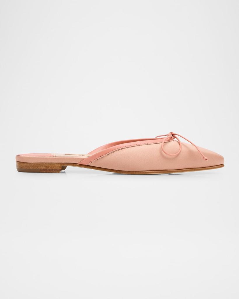 Manolo Blahnik Satin Bow Ballerina Flats