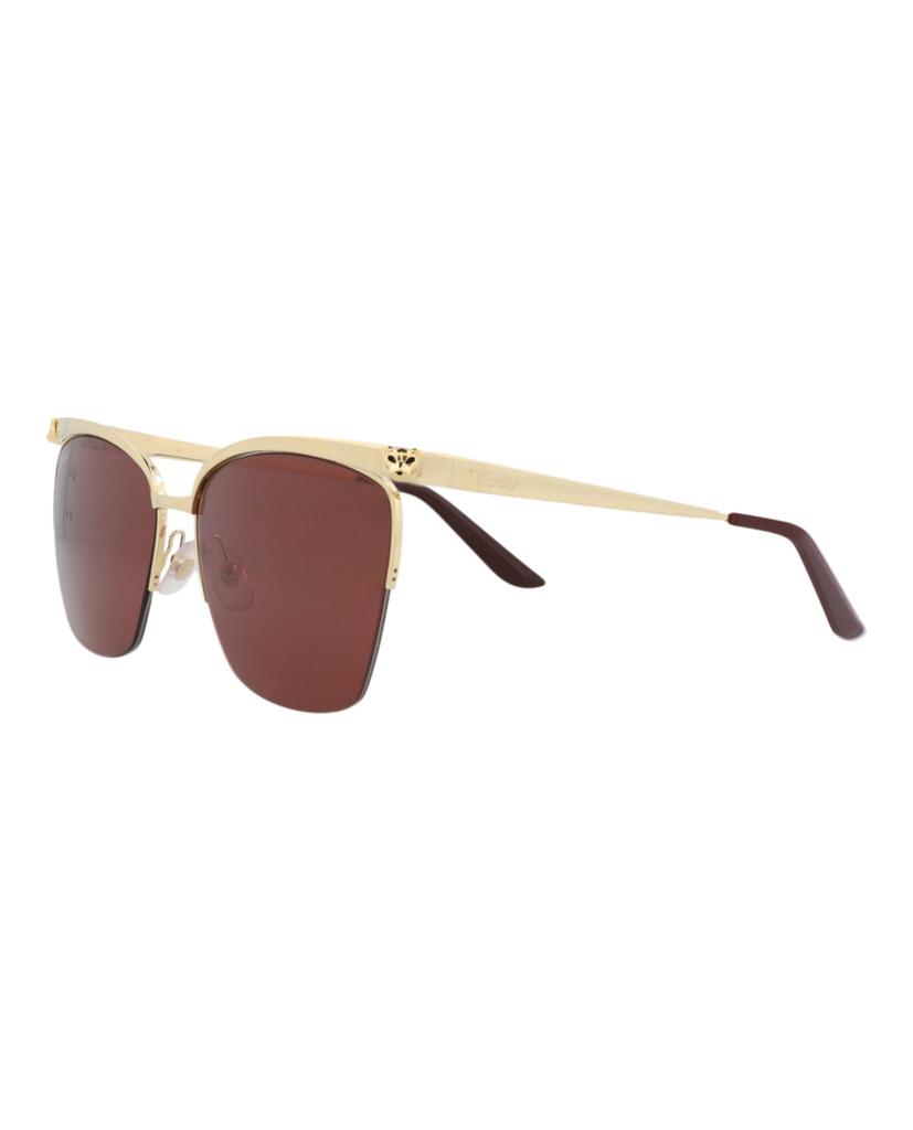 Cartier Square-Frame Metal Sunglasses