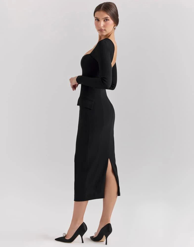 Shop House of CB Ella stretch crepe long sleeve midi dress in black on Sale  at BeyondStyle  Get 50% Off House of CB Ella stretch crepe long sleeve  midi dress in