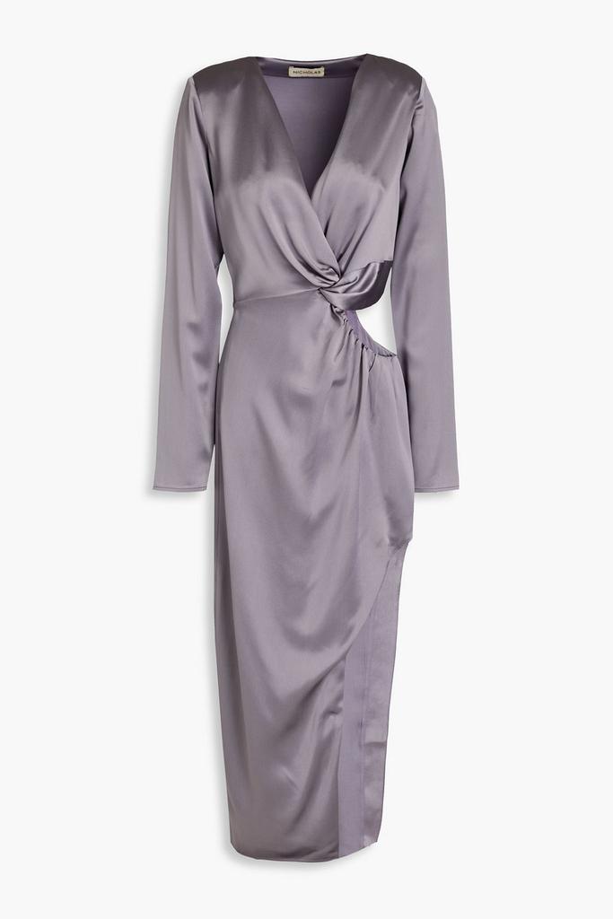 NICHOLAS Alezia twist-front cutout satin dress