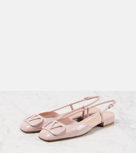 Valentino VLogo Signature leather slingback flats 4