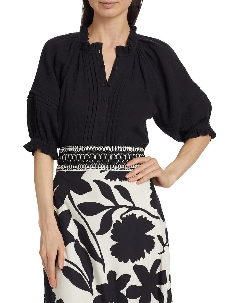 FIGUE Billie Cotton Pintuck Top