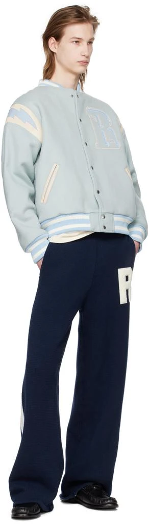 Rhude Blue Lightning Bomber Jacket 4