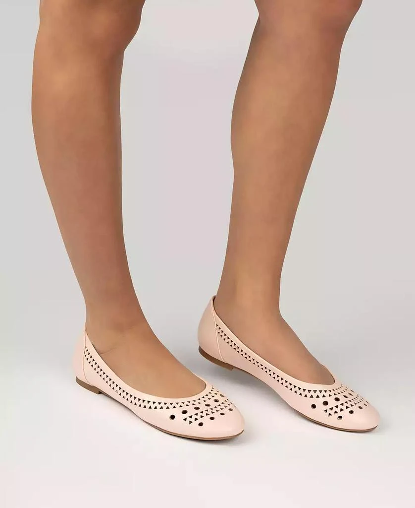 Journee Collection Women's Kamrah Perforated Ballet Flats 6