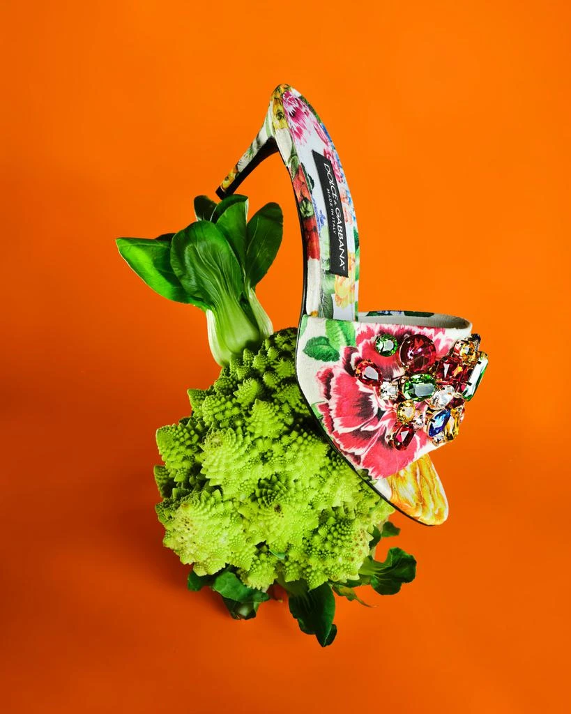 Dolce 
Gabbana Keira Floral Jeweled Mule Sandals 5