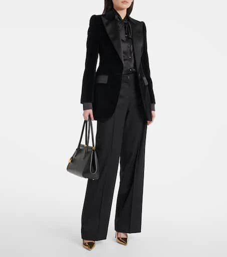 Dolce 
Gabbana Tie-neck silk-blend satin blouse 2