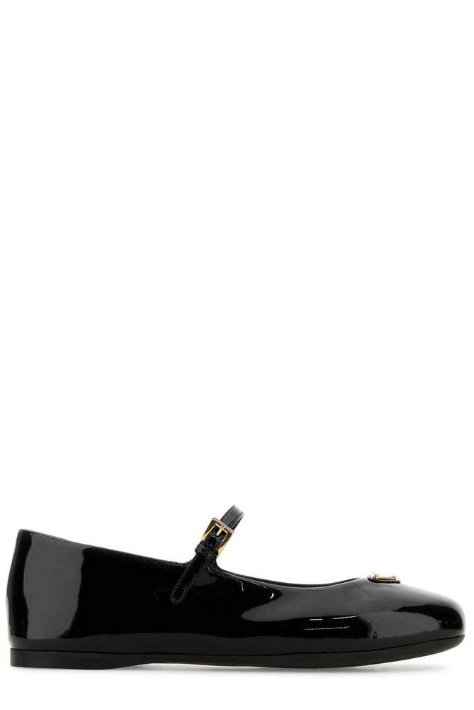 Prada Prada Triangle-Logo Round-Toe Ballerina Shoes 1