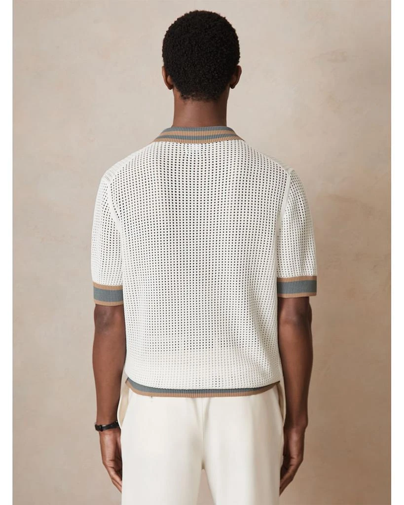 REISS CHE Crusoe Contrast Trim Crochet Short Sleeve Shirt 4