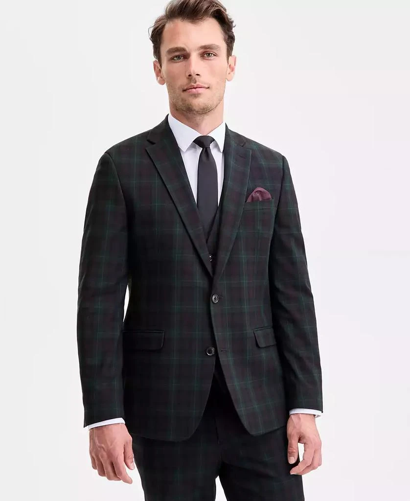 bar iii green dress BAR III Mens Slim Fit Sharkskin Suit Jacket Green 38R – Bristol Apparel Co main image 0