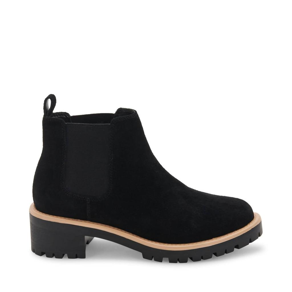 Blondo Women's Mayes Waterproof Bootie In Black Suede