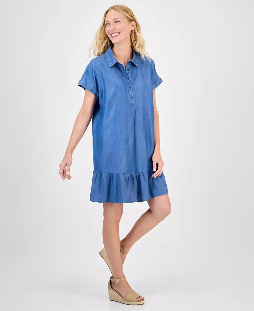 Style & Co Women's Chambray Short-Sleeve Shirtdress, Exclusively at Macy's 3