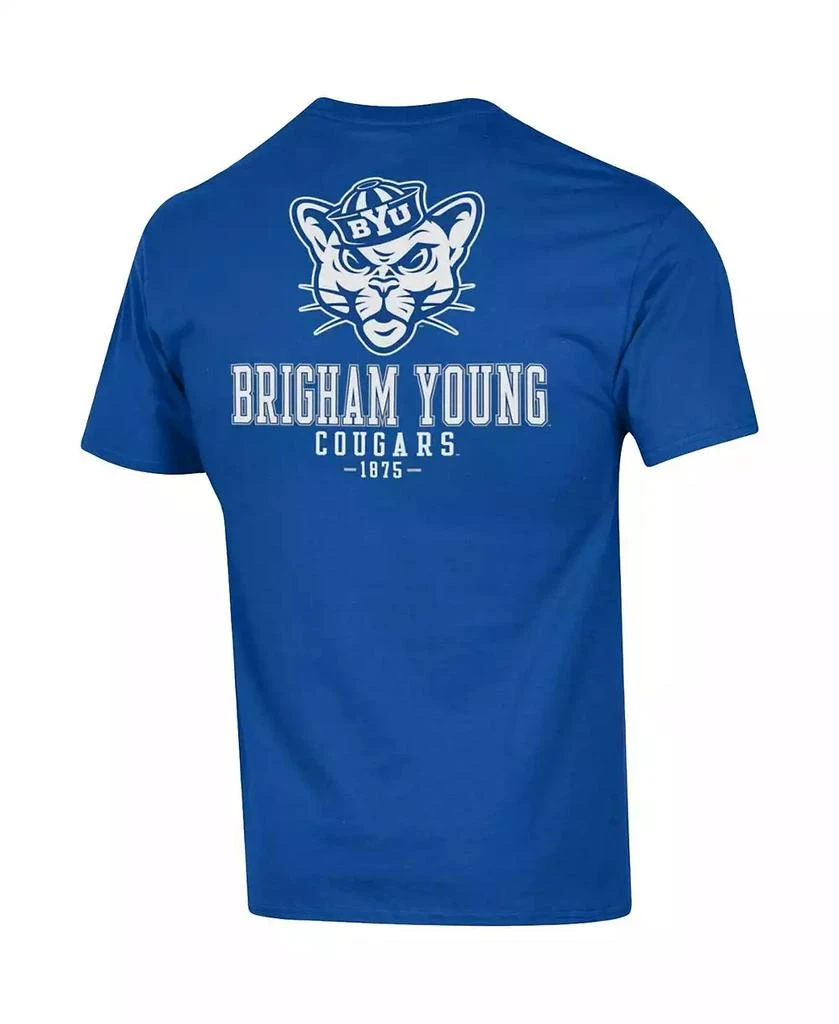 CHAMPION Men's Royal BYU Cougars Stack 2-Hit T-shirt 4