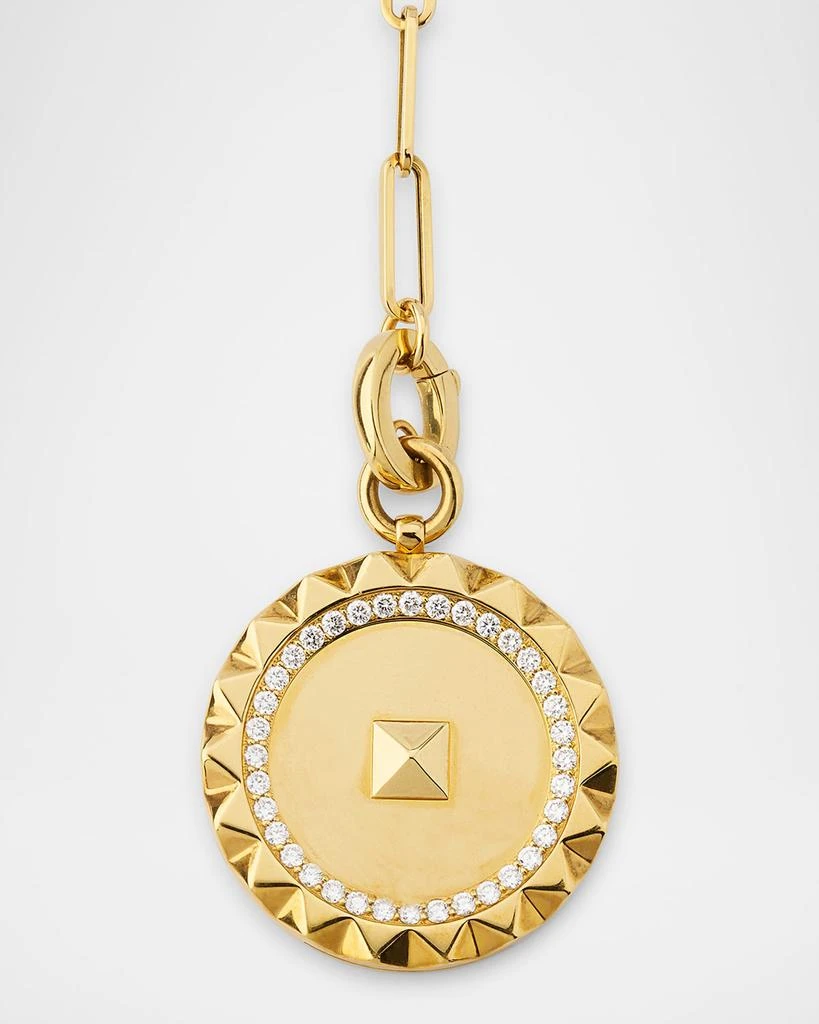 Roberto Coin 18K Yellow Gold Obelisco Medallion Diamond Necklace 1