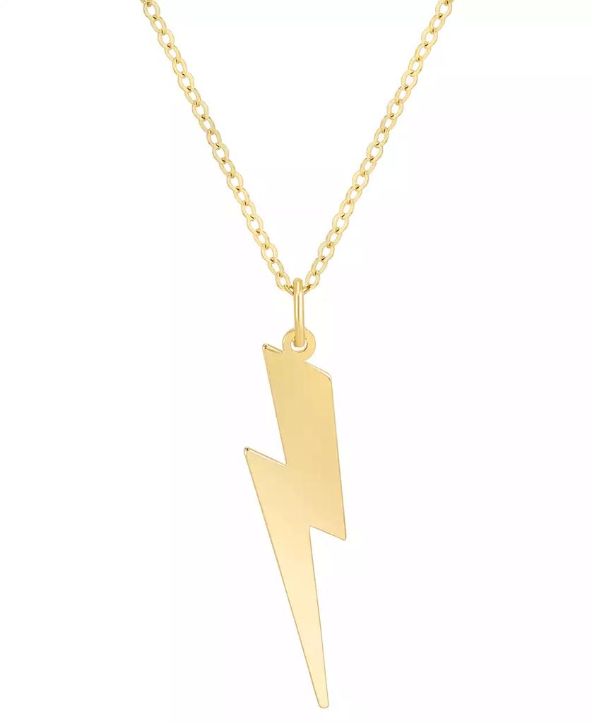 Italian Gold Lightning Bolt 18" Pendant Necklace in 10k Gold