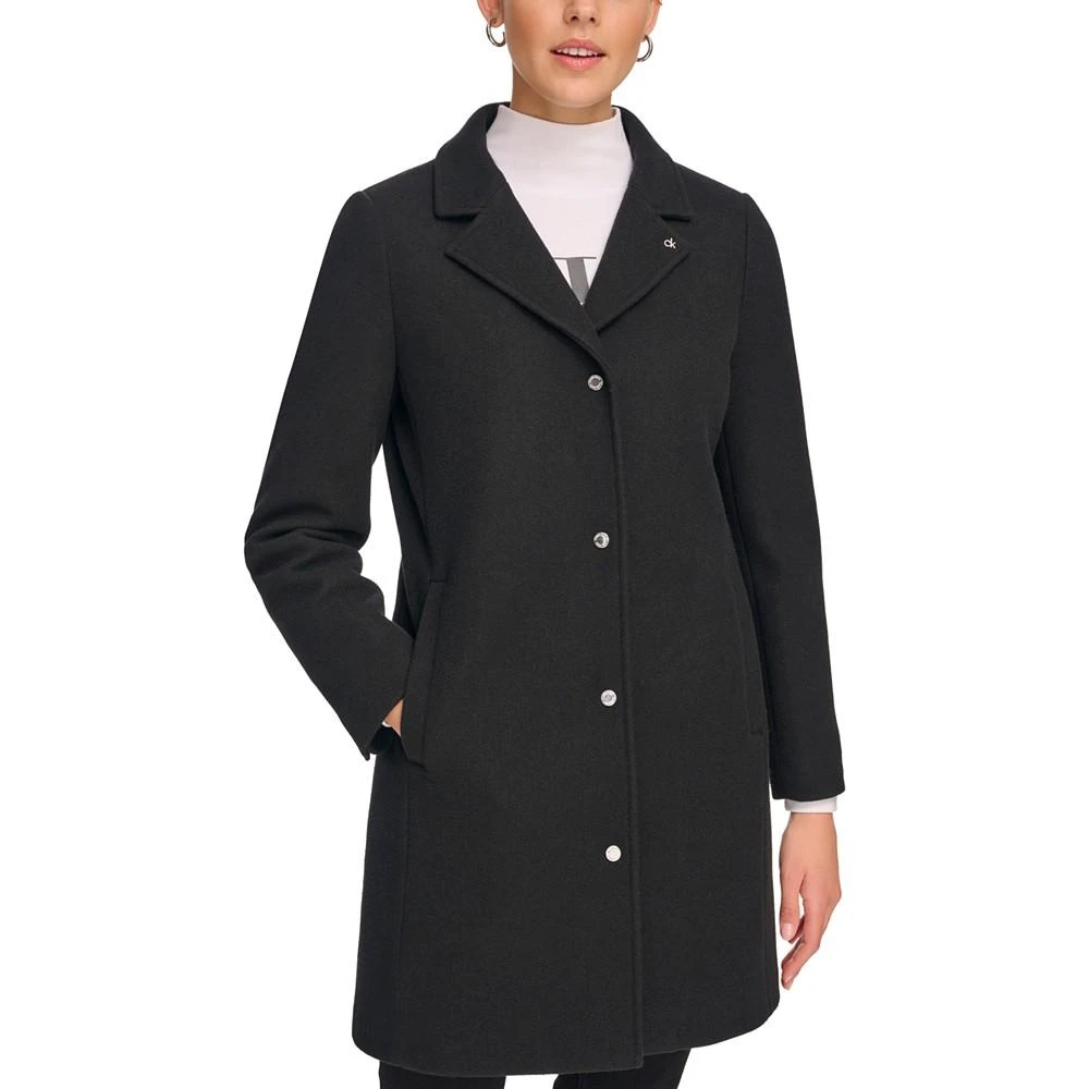 Calvin Klein Women's Hooded Bibbed Mixed Media Coat 5