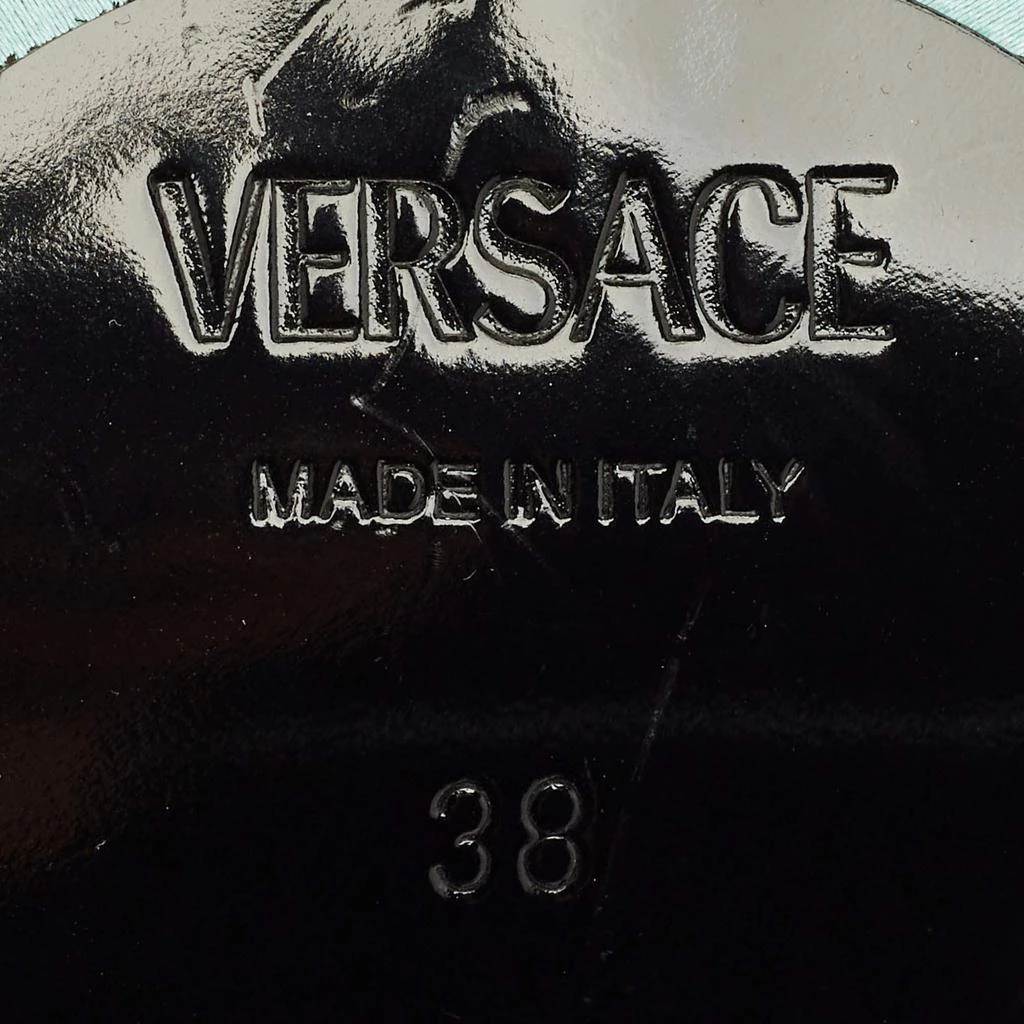 Versace Versace Mint Green Satin Medusa Biggie Platform Mules Size 38 8