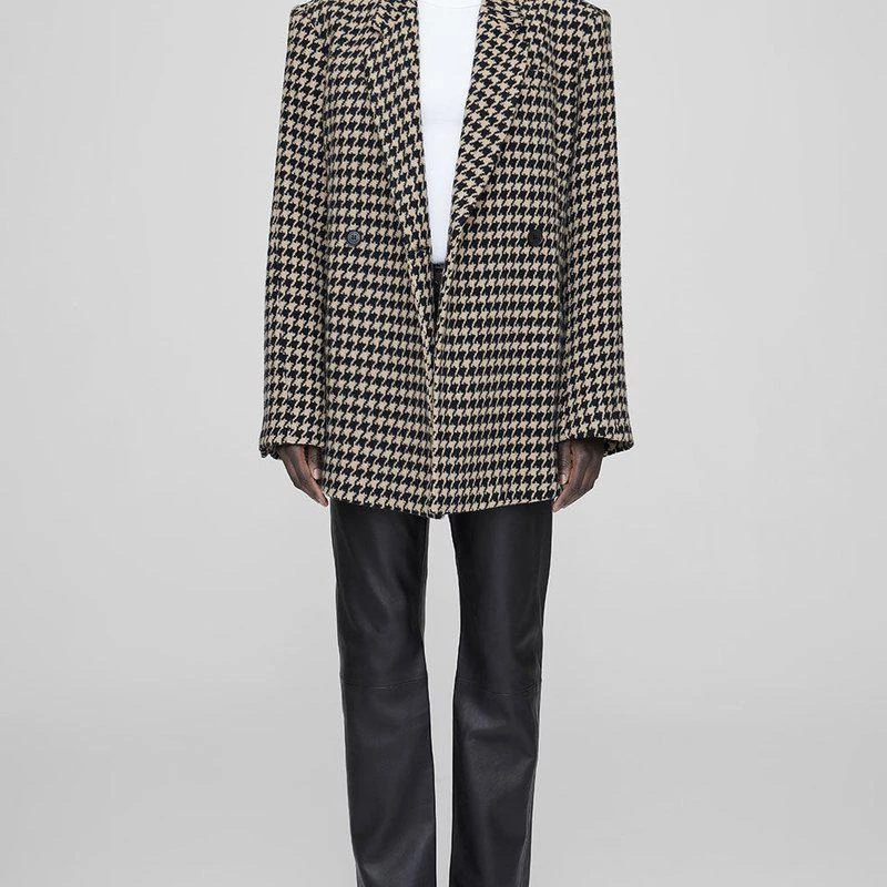 ANINE BING Kaia Blazer Houndstooth 1