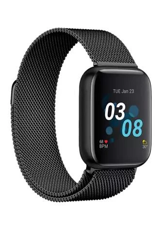 iTouch Air 3 Touchscreen Smartwatch Fitness Tracker for Men and Women: Black Case and Black Mesh Strap (44 Millimeter) 1