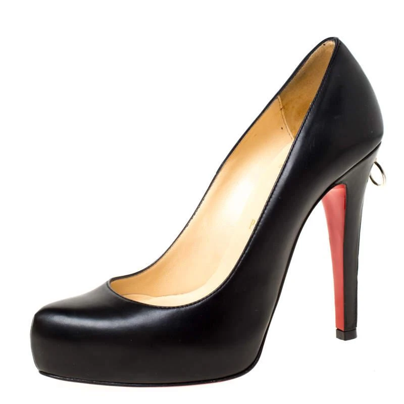 Christian Louboutin Christian Louboutin Black Leather Rolandzip Platform Pumps Size 36 1