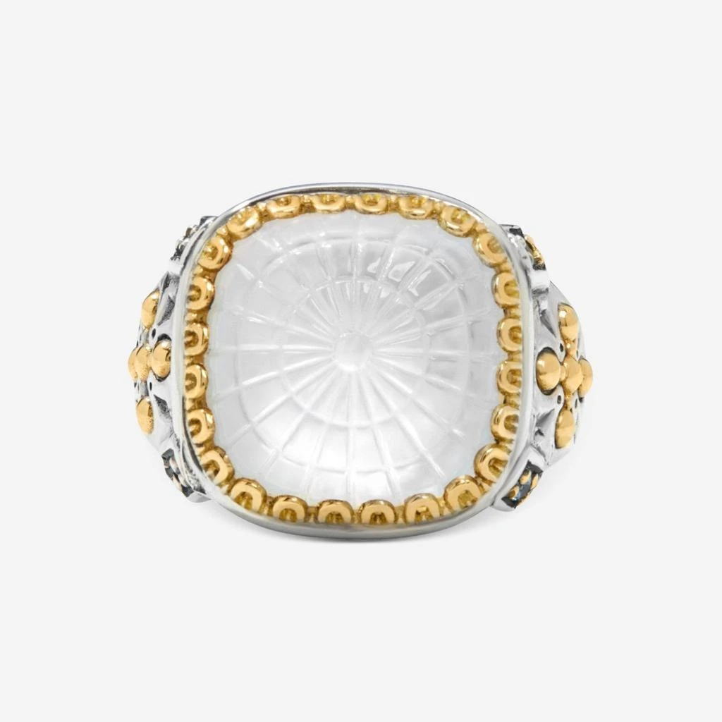 Konstantino Konstantino Dome Sterling Silver 
18k Yellow Gold Mother of Pearl 
Blue Spinel Ring Sz. 6 DKJ978-630-S6-copy 2