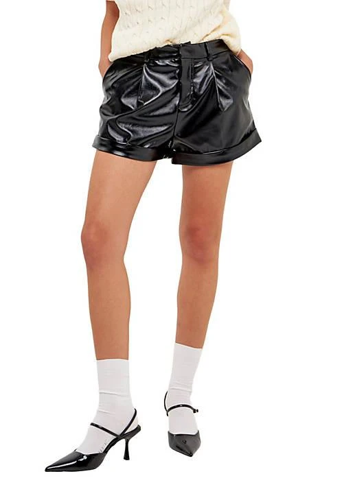 Grey Lab Lab Low Waist Faux Leather Shorts 3