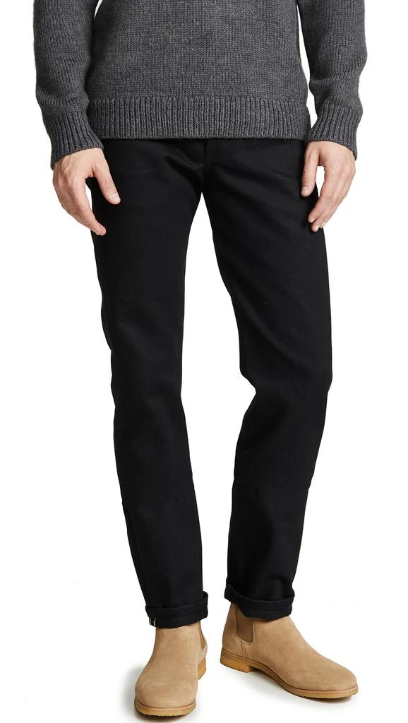 Naked  Famous Weird Guy Solid Black Selvedge 6