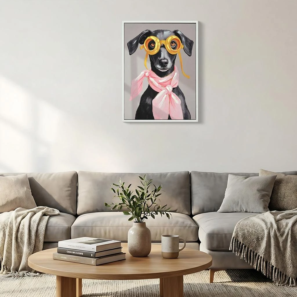 Maison Boucle 12" x 16" Modern Canvas Puppy Wall Decor Pictures 2