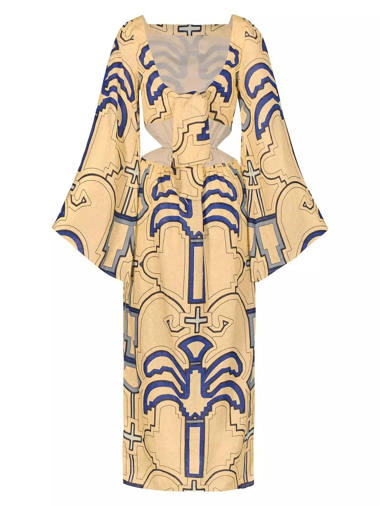 JOHANNA ORTIZ Soul Healer Printed Linen Ankle Dress 2