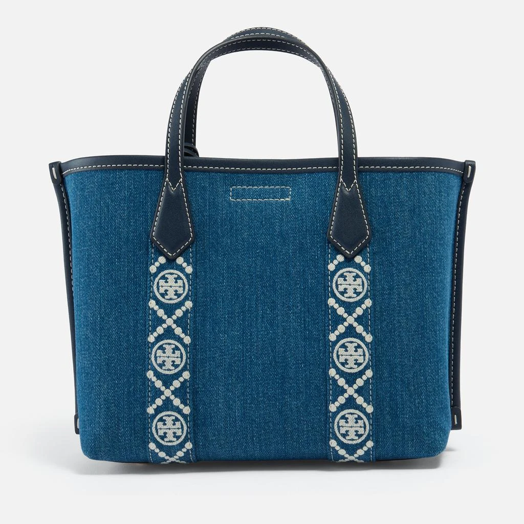 Tory Burch Perry Denim Triple-Compartment Small Tote Bag 3