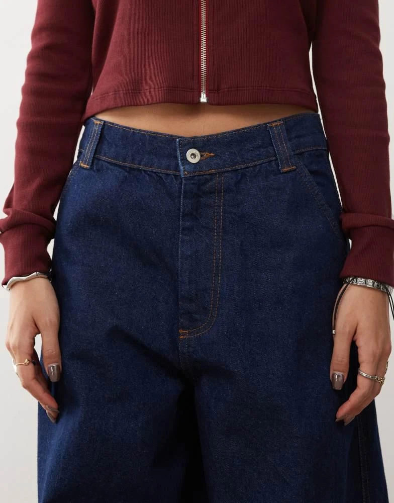 COLLUSION COLLUSION wide leg seam detail jeans in indigo 5