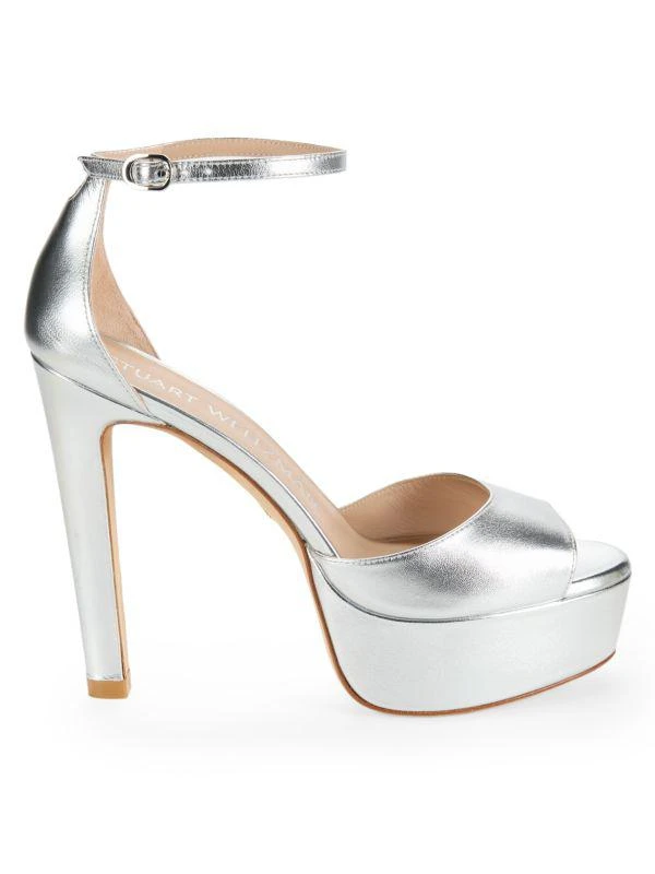 Stuart Weitzman Disco Metallic Leather Platform Sandals 1