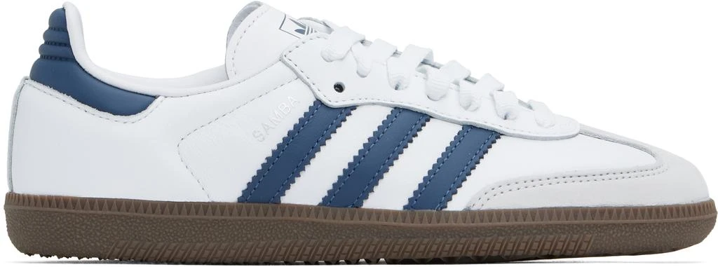 Adidas White & Navy Samba OG Sneakers 1