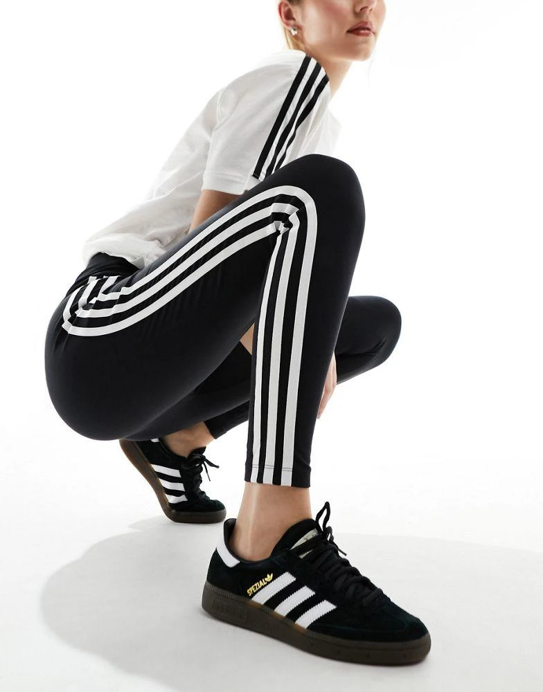 Adidas adidas Originals 3 stripe leggings in black 1