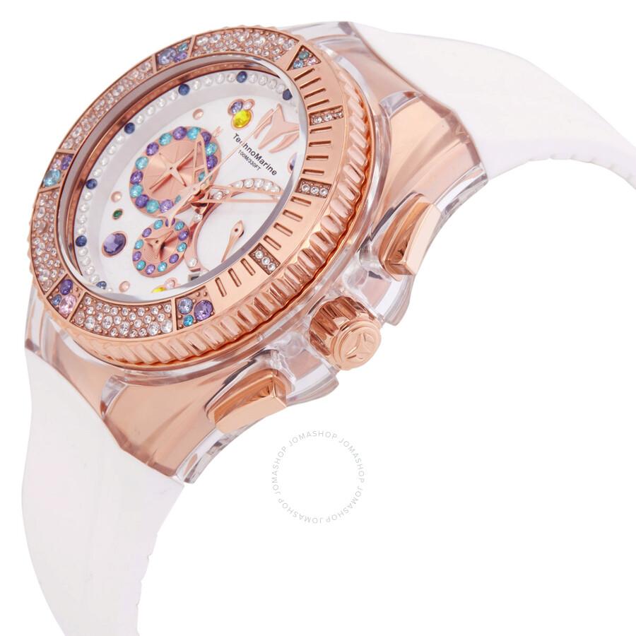 TechnoMarine Cruise Chronograph Quartz Crystal White Dial Ladies Watch TM-120002
