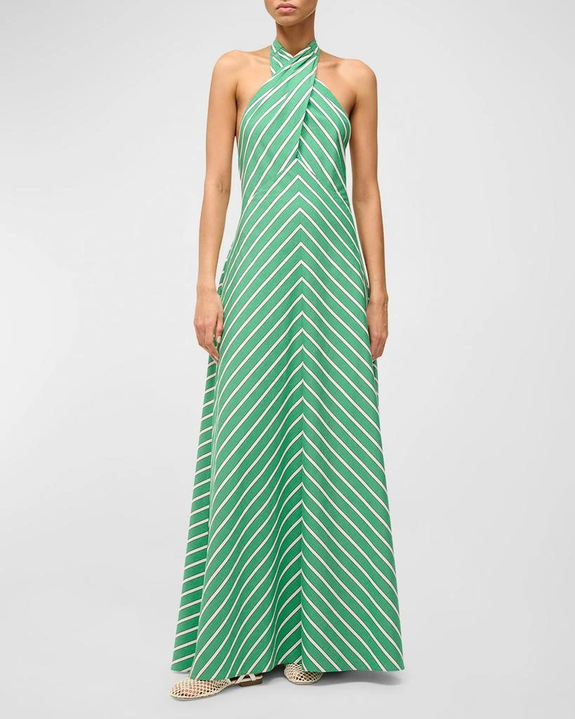 Dawn Tie-Neck Striped Maxi Crossover Halter Dress  On Sale Now with Up to  64% Off | Discover Exclusive Deals & Savings at BeyondStyle  Authentic  Staud women's clothing|Women|dresses|women with Limited-Time Discounts,