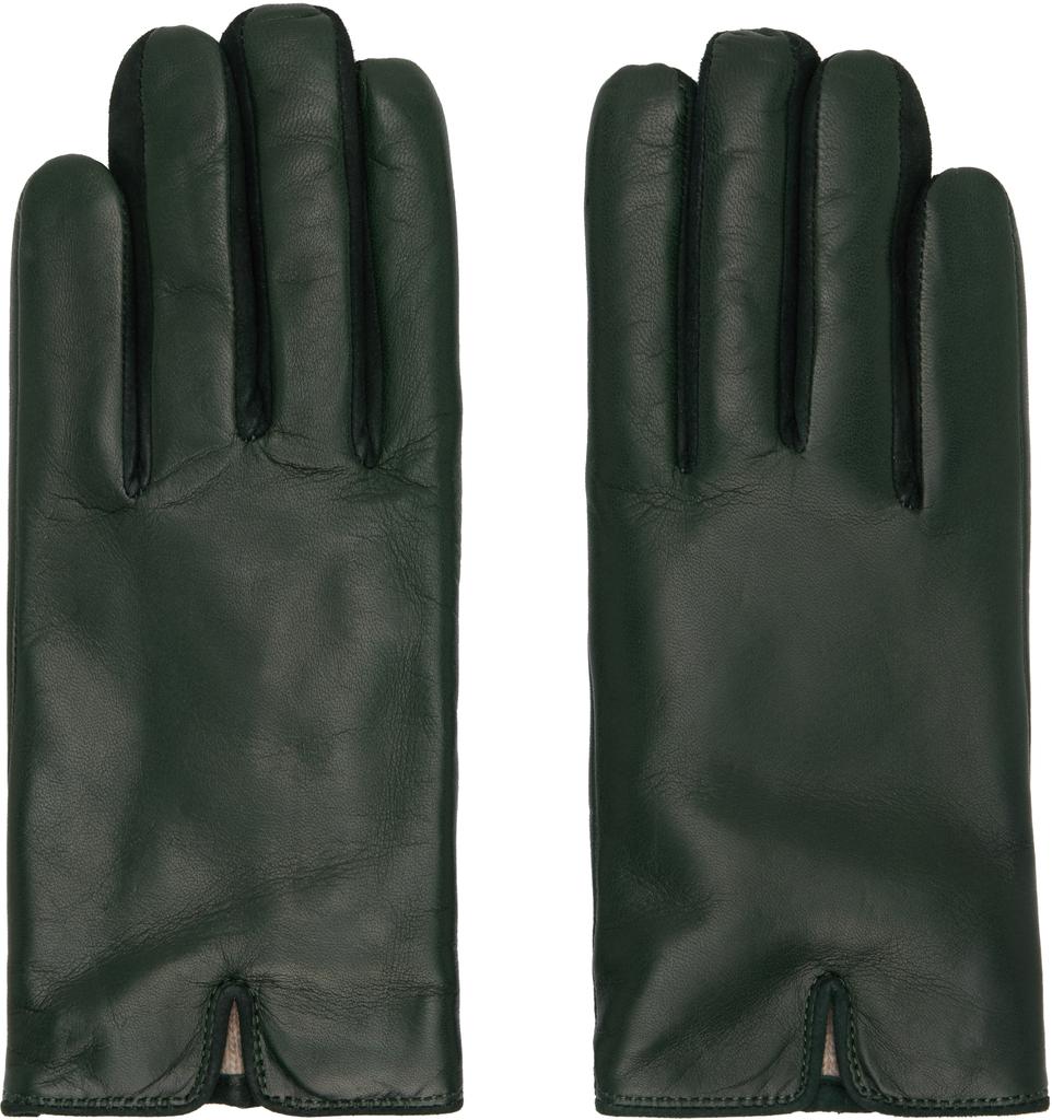 Handsome Stockholm SSENSE Exclusive Green Essentials Gloves