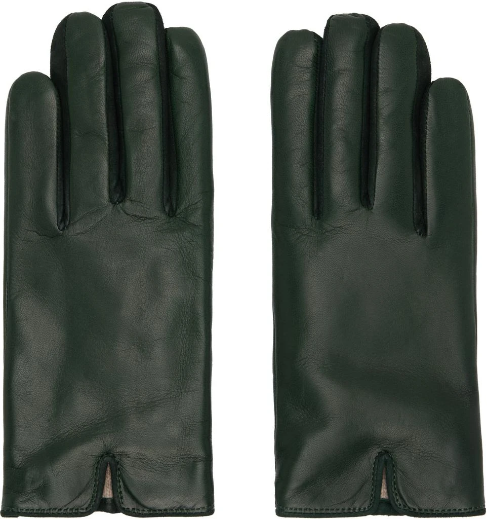 Handsome Stockholm SSENSE Exclusive Green Essentials Gloves 1