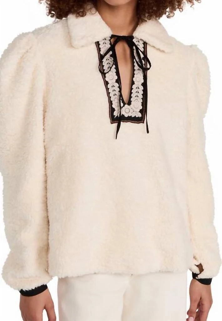 Alix of Bohemia Loretta Teddy Fleece Tunic In Cream Teddy 1