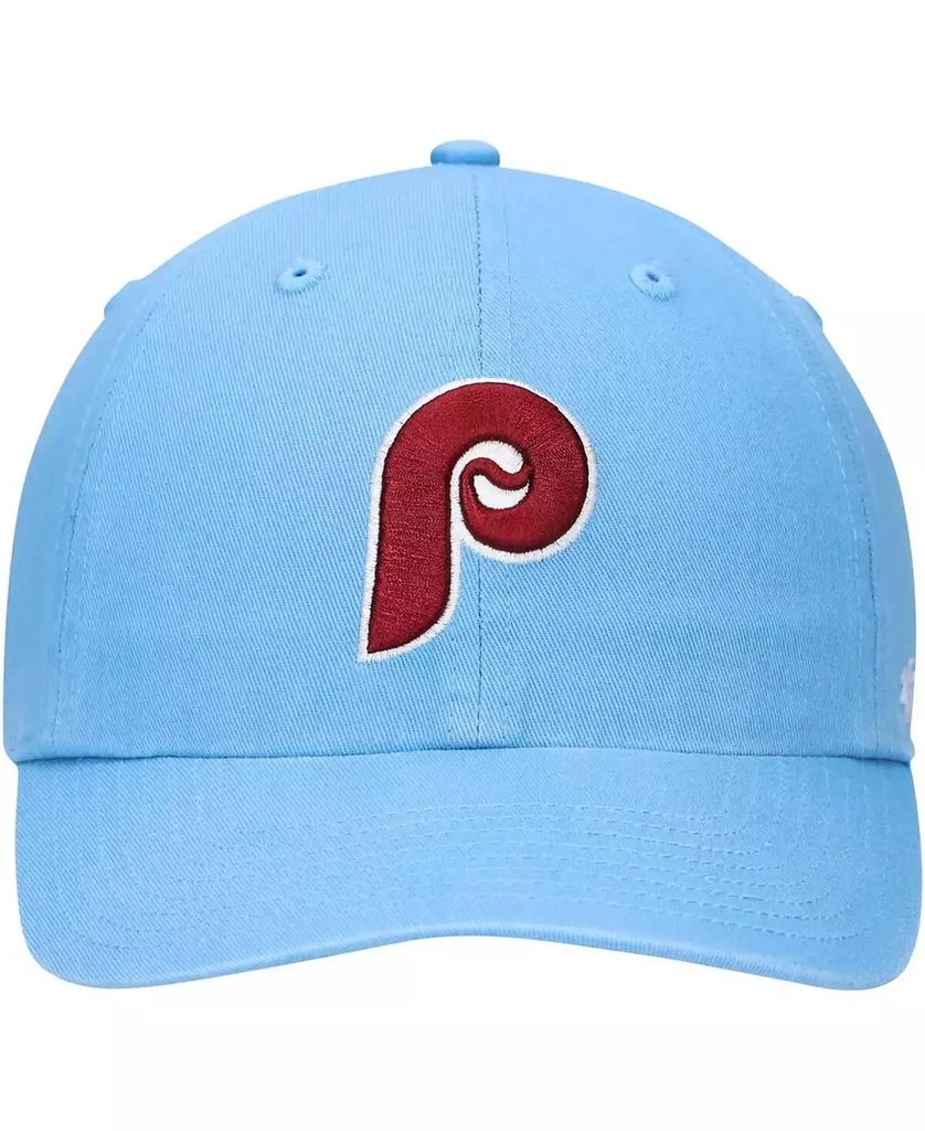 47 Brand Men's Light Blue Philadelphia Phillies Logo Cooperstown Collection Clean Up Adjustable Hat 2