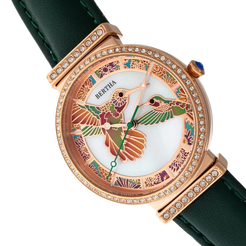 BERTHA Emily Mother-Of-Pearl Leather-Band Watch 3