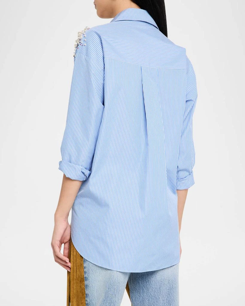 Hellessy Tina Beaded Tie-Front Button-Down Shirt 3