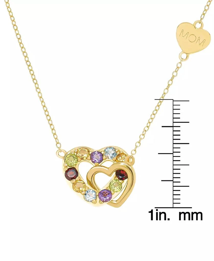 Macy's Multi-Gemstone Interlocking Hearts Mom 18" Pendant Necklace (1-1/6 ct. t.w.) in 14k Gold-Plated Sterling Silver 3