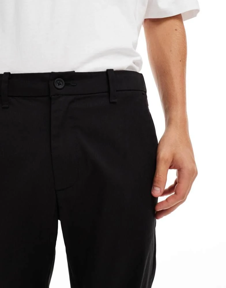 HOLLISTER Hollister slim straight tech cotton nylon chinos in black 2