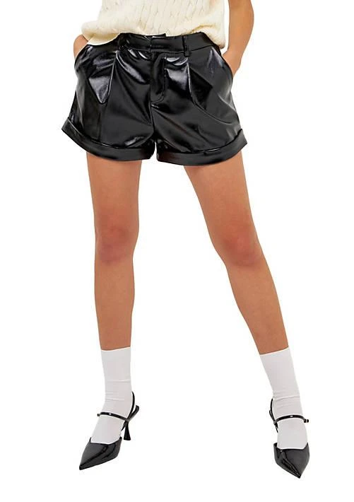 Grey Lab Lab Low Waist Faux Leather Shorts 1