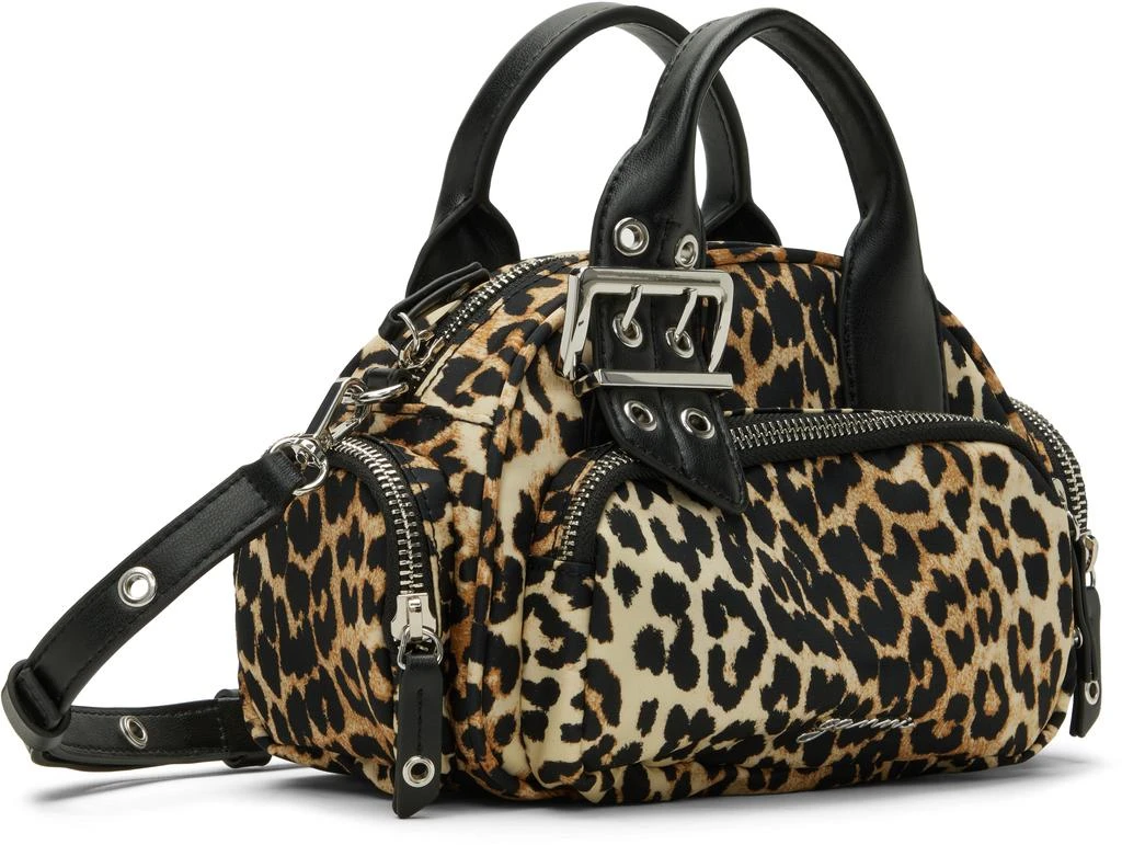 Ganni Beige & Black Leopard Mini Polochon Bag 2
