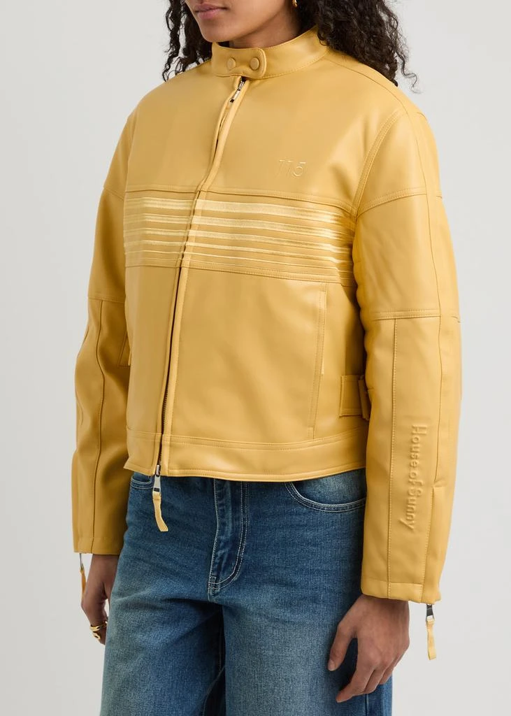 House Of Sunny The Racer embroidered faux leather jacket 2
