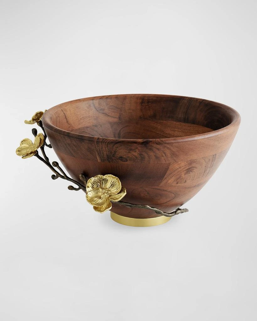 Michael Aram Gold Orchid Wooden Bowl 2