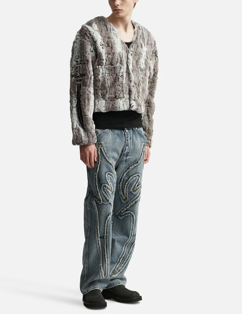 THUG CLUB Jindo Mix Fur Jacket 5
