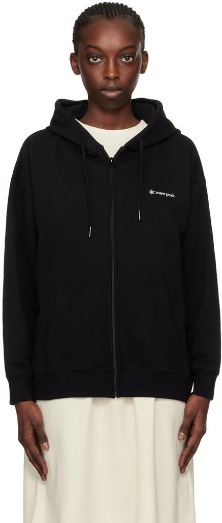 Snow Peak Black Embroidered Hoodie 1