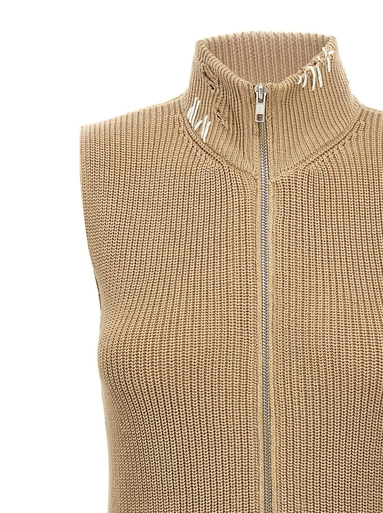 MM6 Destroyed Cotton Knit Vest With High Neck 3